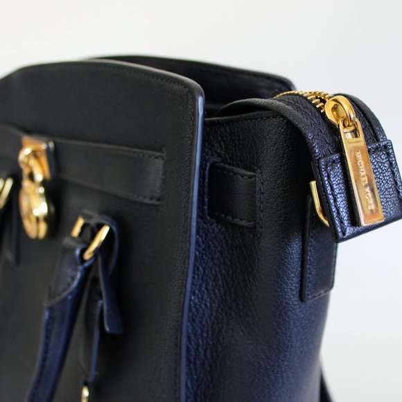 Michael Kors Hamilton Navy Blue Large Leather Satchel with Removable Strap - Picture 10 of 15